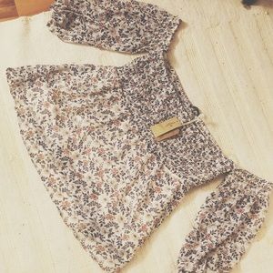 A&E Cold Shoulder Floral Babydoll Top NWT